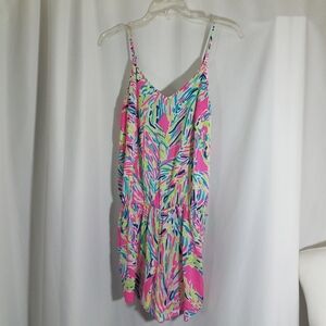Lilly Pulitzer Deanna Romper XXS Palm Reader Dusk Missing Belt